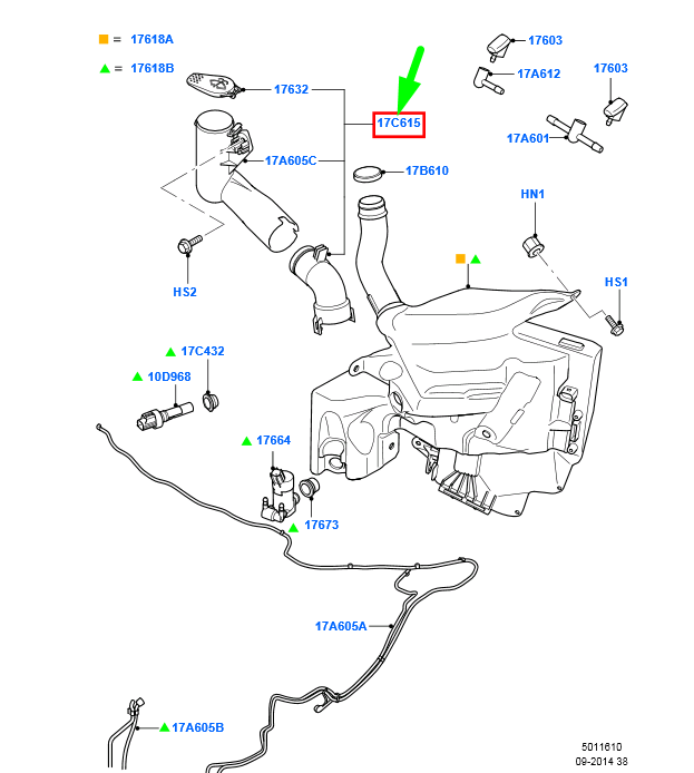 new ford mondeo mk4 water reservoir filler assy 6m21-17c615-ah 1557920 original