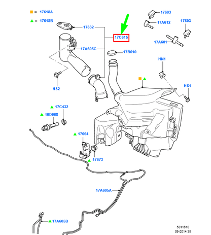 new ford mondeo mk4 water reservoir filler assy 6m21-17c615-ah 1557920 original