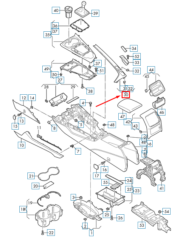 new audi a4 b9 centre console cover frame rhd 8w2863969jur3 original