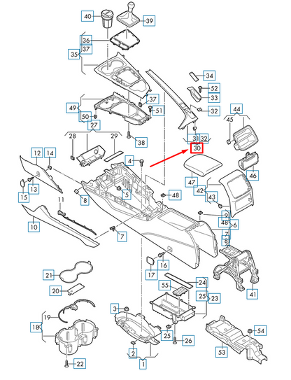 new audi a4 b9 centre console cover frame rhd 8w2863969jur3 original