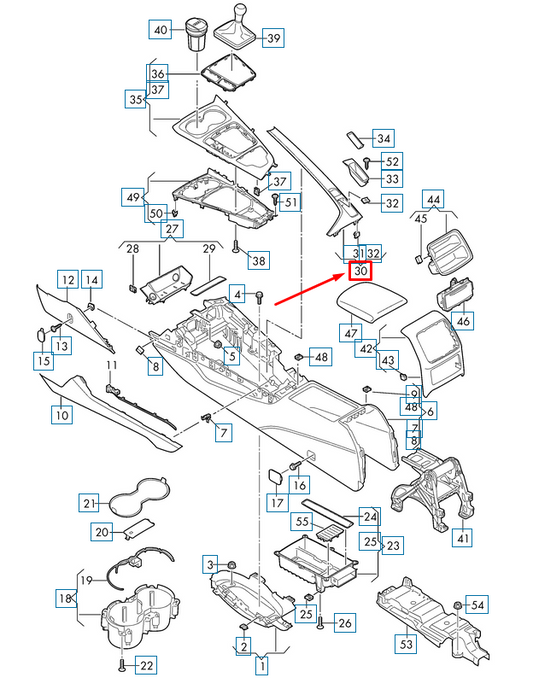 new audi a4 b9 centre console cover frame rhd 8w2863969jur3 original