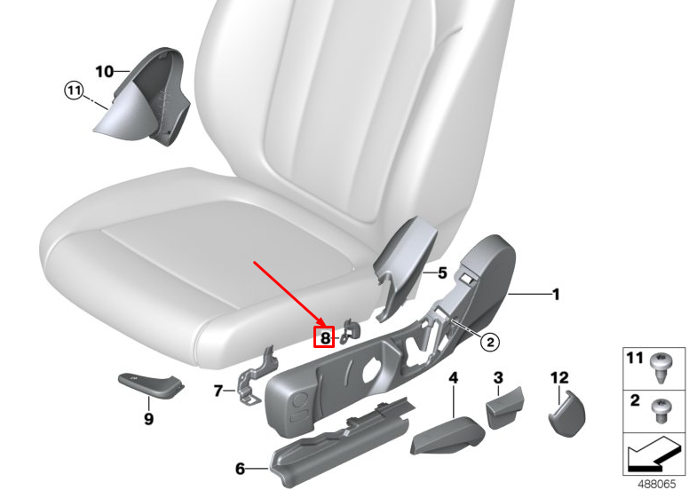 new bmw 3 g20 front right centre seat trim support 52107431672 original