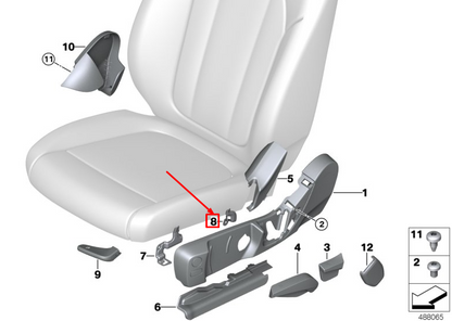 new bmw 3 g20 front right centre seat trim support 52107431672 original