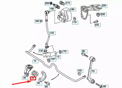 NEW MERCEDES-BENZ C W203 REAR TORSION BAR RUBBER BUSHING A2033260181 ORIGINAL