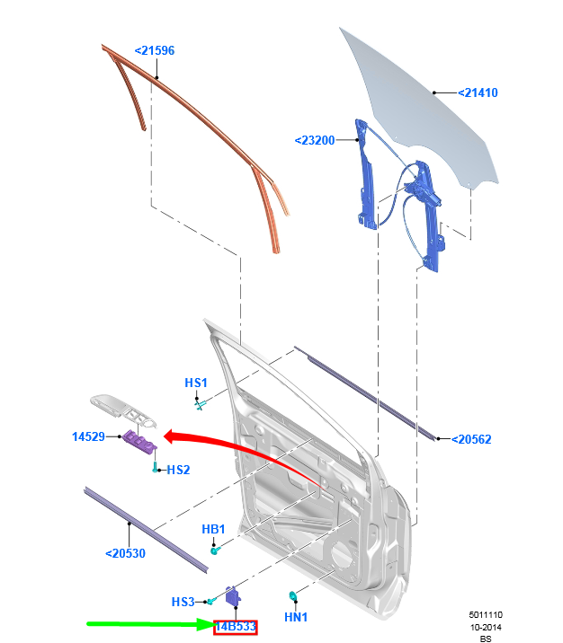 new ford kuga mk2 c520 front right door module lhd 1831797 original