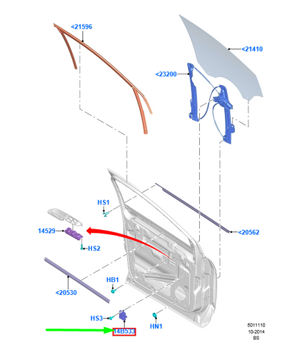 new ford kuga mk2 c520 front right door module lhd 1831797 original