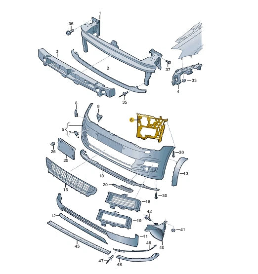 NEW VOLKSWAGEN GOLF MK7 FRONT RIGHT BUMPER BRACKET 5G0807724R 2018 ORIGINAL
