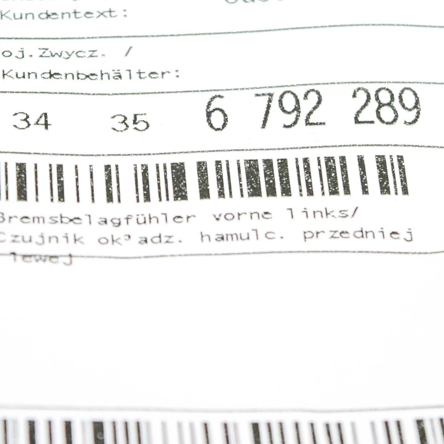 NEW BMW 3 F80 M3 3.0I 317KW FRONT LEFT ABS SENSOR 34356792289 ORIGINAL