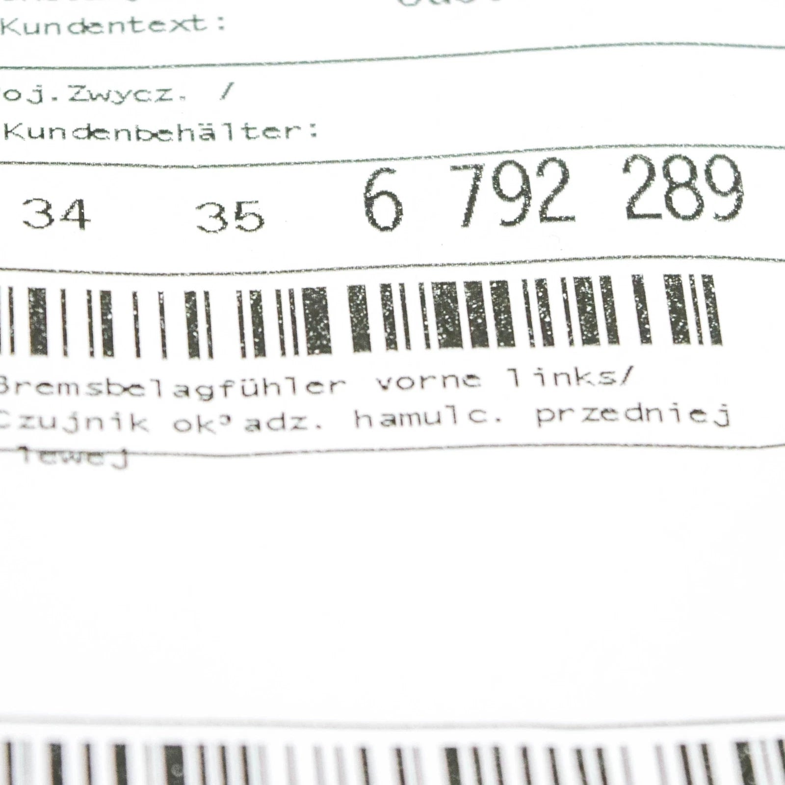 NEW BMW 3 F80 M3 3.0I 317KW FRONT LEFT ABS SENSOR 34356792289 ORIGINAL