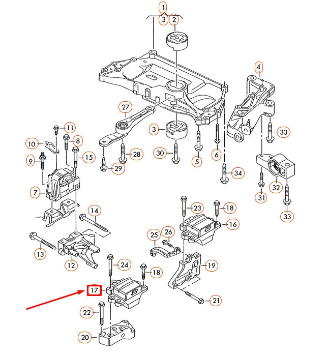 NEW AUDI A3 8P LEFT GEARBOX MOUNTING 1K0199555AB