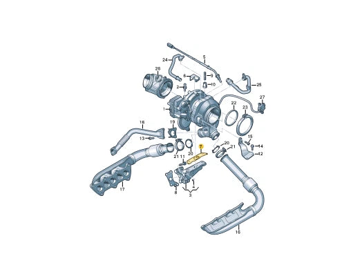 NEW AUDI A4 B9 EXHAUST GAS TURBOCHARGER SEAL 059145757AC ORIGINAL
