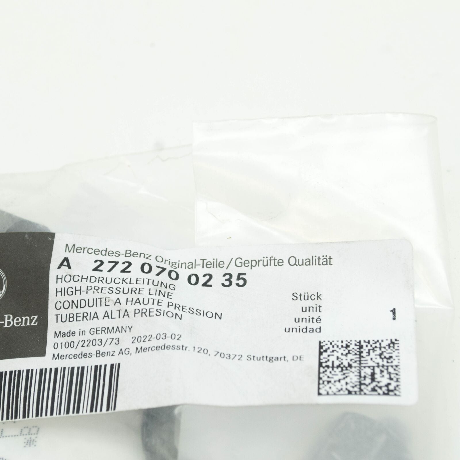 NEW MERCEDES-BENZ C W203 FUEL LINE A2720700235 ORIGINAL