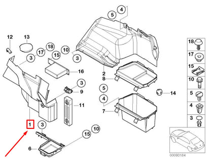 NEW BMW 3 E46 REAR LEFT TRUNK TRIM 51478266561 8266561 ORIGINAL
