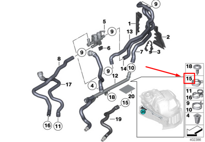 new bmw 6 coupe f13 hose clamp 64219174341 9174341 original