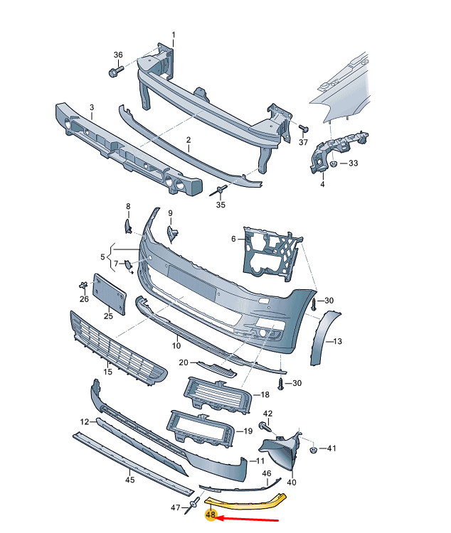 new volkswagen golf mk7 front bumper left spoiler 5g0805903j041 original