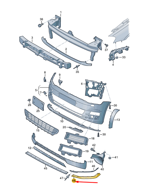 new volkswagen golf mk7 front bumper left spoiler 5g0805903j041 original