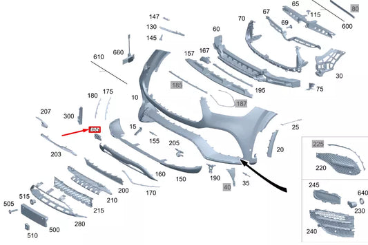 NEW MERCEDES-BENZ GLE W167 FRONT BUMPER TOW EYE COVER A1678857603 ORIGINAL