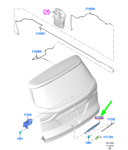 new ford kuga mk2 c520 rear window wiper arm bb53-17b412-ba 2208857 original