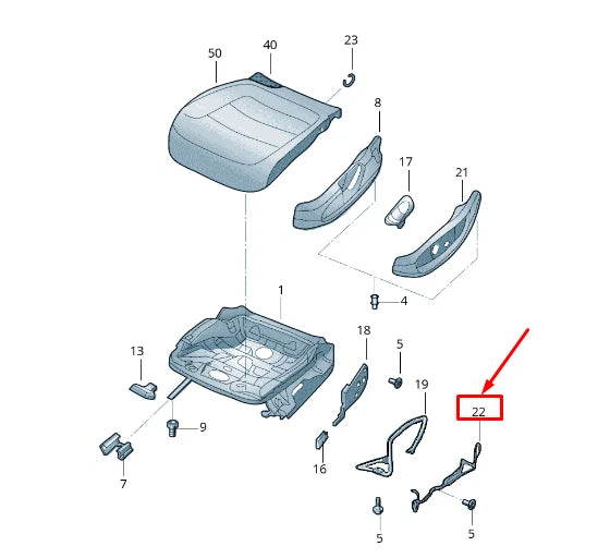 NEW VW TOURAN 5T FRONT LEFT SEAT RETAINING BAR 5TA881559