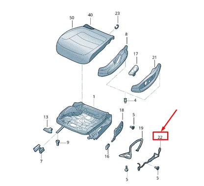 NEW VW TOURAN 5T FRONT LEFT SEAT RETAINING BAR 5TA881559