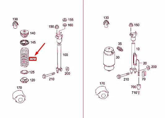 NEW MERCEDES-BENZ ML W164 REAR COIL SPRING A1643240204 ORIGINAL