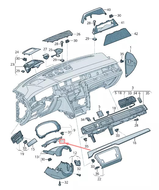 NEW VOLKSWAGEN ARTEON 3H7 STEERING COLUMN CAP COVER LHD 3G1857053A4A1