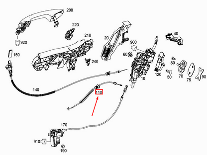 new mercedes-benz cls c257 rear door lock cable a2227200613 original