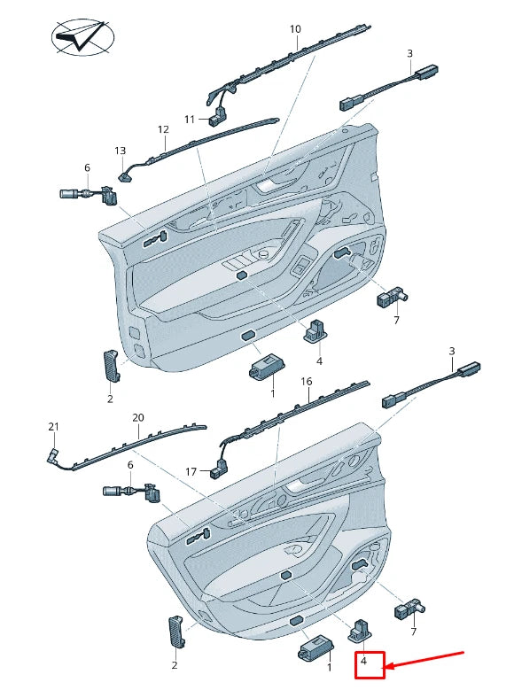 NEW AUDI A6 4A C8 REAR LEFT DOOR LED LIGHT 4K0919390E
