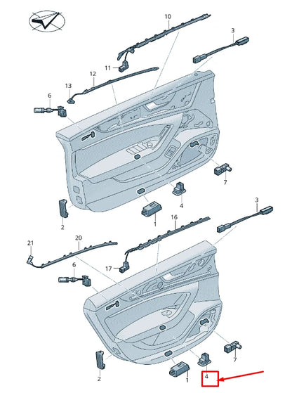 NEW AUDI A6 4A C8 REAR LEFT DOOR LED LIGHT 4K0919390E