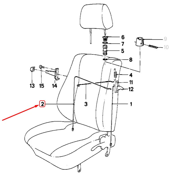 NEW BMW 3 E30 FRONT SEAT UNLOCKING ROPE 52101916612 1916612