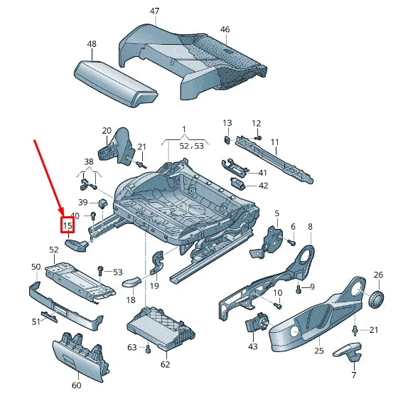 NEW AUDI Q3 F3 LEFT SEAT LONGIT. ADJUSTMENT HANDLE 8W08812314PK
