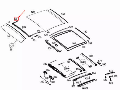 NEW MERCEDES-BENZ E W213 PANORAMIC ROOF WIND DEFLECTOR A2137802900 ORIGINAL