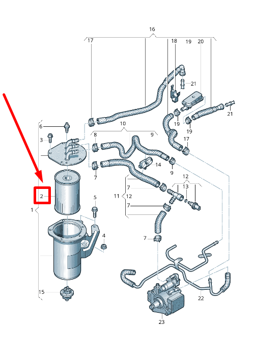 NEW AUDI TT FV 8S FUEL FILTER 5Q0127177 2.0 DIESEL ORIGINAL