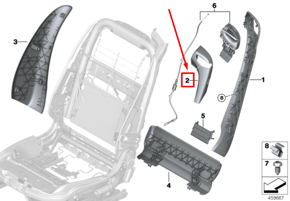 new bmw 4 cabrio f33, f83 left belt guide cover 52107228305 7228305 original