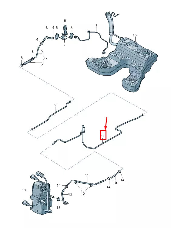 NEW AUDI A6 ALLROAD 4G FUEL LINE 4G0261529P