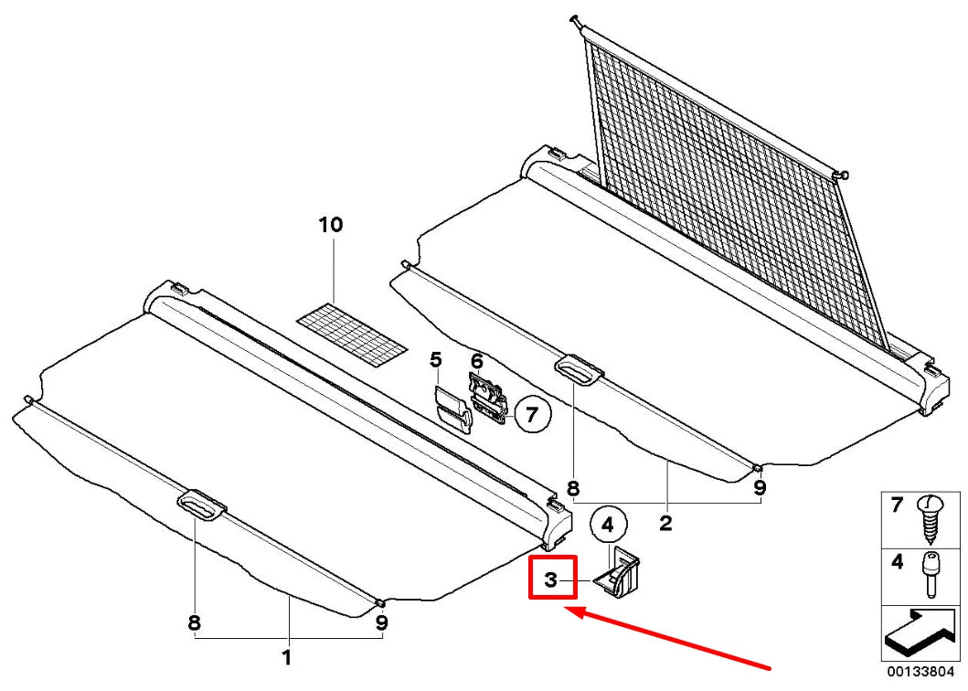 NEW BMW X3 E83 LEFT SUPPORT ROLL.BLIND SIGHT PROTECT 7026709 51477026709