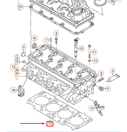 NEW AUDI A1 8X CYLINDER HEAD GASKET 1,63MM 03L103383BN ORIGINAL