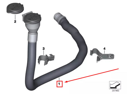 NEW BMW 3 COUPE E92 WINDSHIELD WASHER FILLER PIPE 61668042866 8042866 ORIGINAL