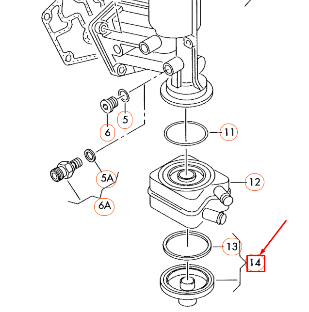 NEW AUDI A3 8P OIL COOLER COVER CAP 045117061F ORIGINAL