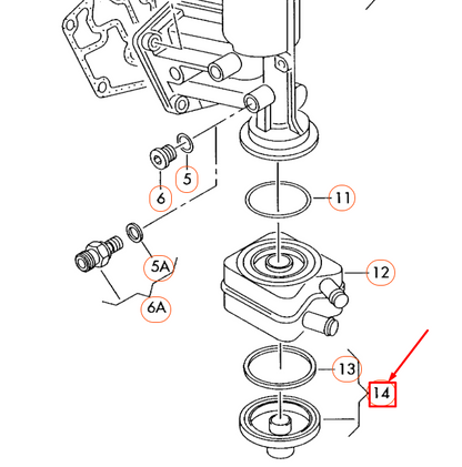 NEW AUDI A3 8P OIL COOLER COVER CAP 045117061F ORIGINAL