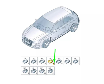 NEW AUDI A3 8V FLAT CONTACT HOUSING 5 PIN BROWN 5K0972705A ORIGINAL