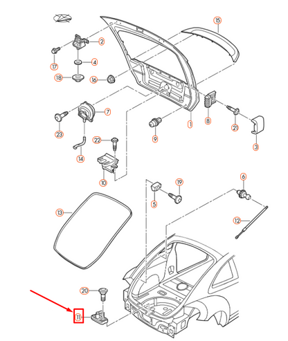 NEW VOLKSWAGEN BEETLE A5 REAR LID STRIKER PLATE 1T0827517A ORIGINAL