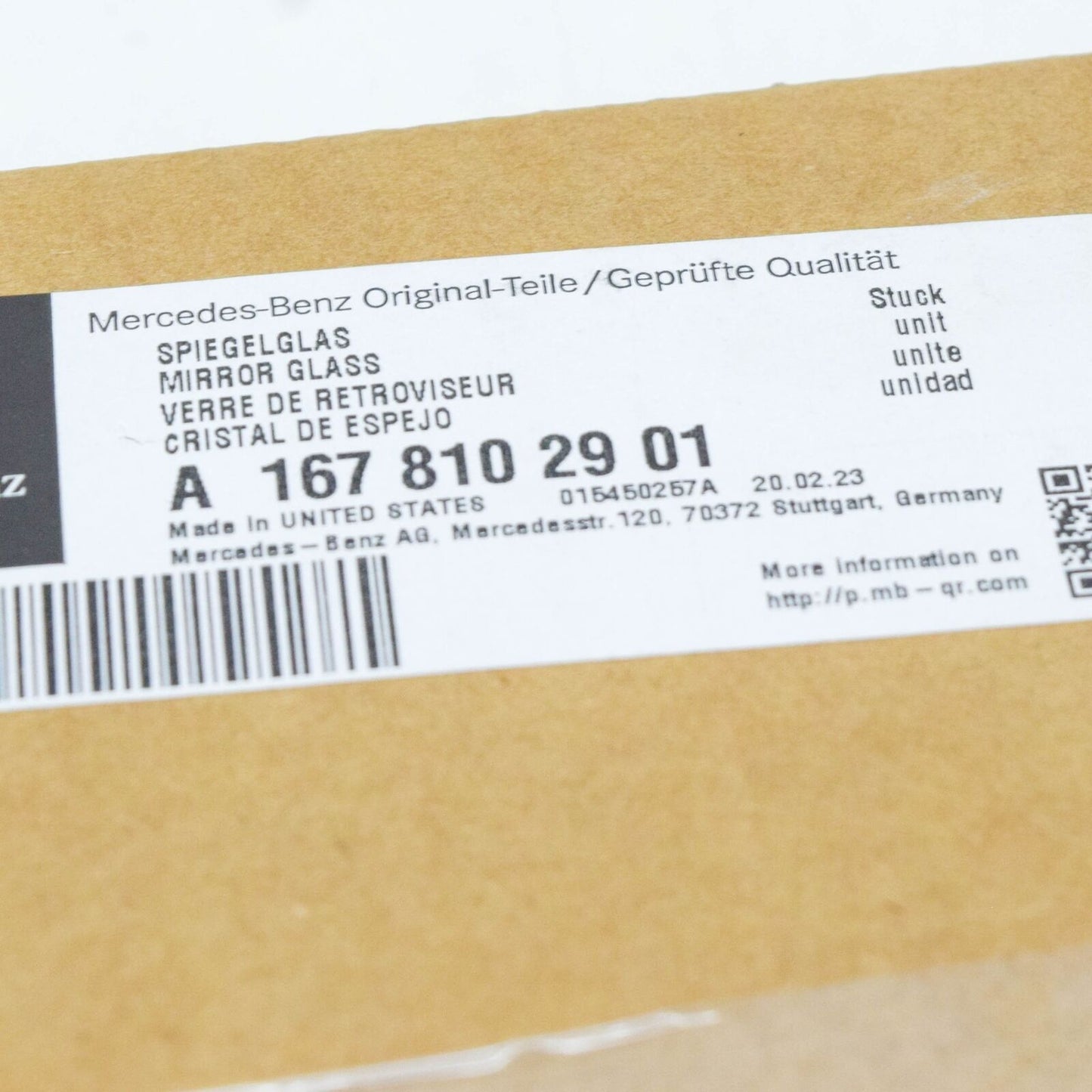NEW MERCEDES-BENZ GLE W167 FRONT LEFT DOOR MIRROR GLASS A1678102901 ORIGINAL