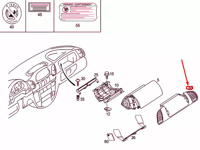 NEW MERCEDES-BENZ SPRINTER 903 INSTRUMENT CLUSTER VENT TRIM A9016801307