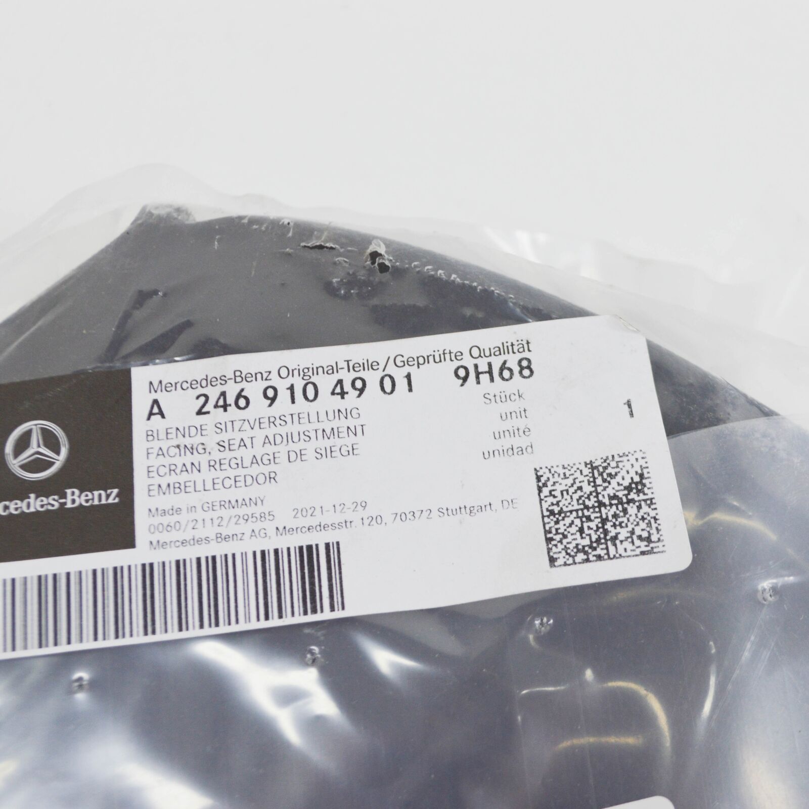 NEW MB GLA X156 FRONT LEFT SEAT INNER ADJUSTMENT FACING A24691049019H68 ORIGINAL