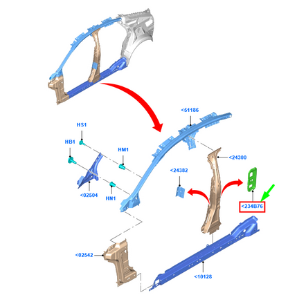new ford mondeo mk5 b-pillar access hole cover dg9t-54234b76-ba 5257246 original