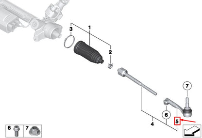 NEW BMW 3 G20 LEFT STEERING TIE ROD END 32106880696 ORIGINAL