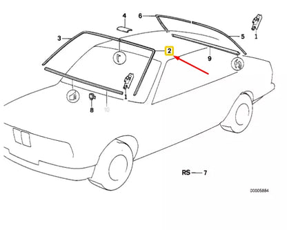 NEW BMW 5 E34 FRONT WINDSHIELD LEFT DECORATIVE FRAME 51318117457 8117457
