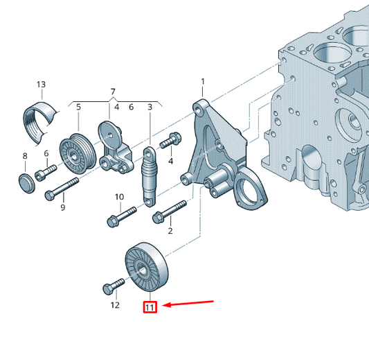new volkswagen crafter 2f mk1 belt idler pulley 076145276 original