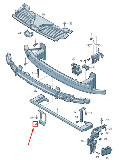 NEW AUDI A8 4N FRONT BUMPER REBOUND STRAP 4N0805350